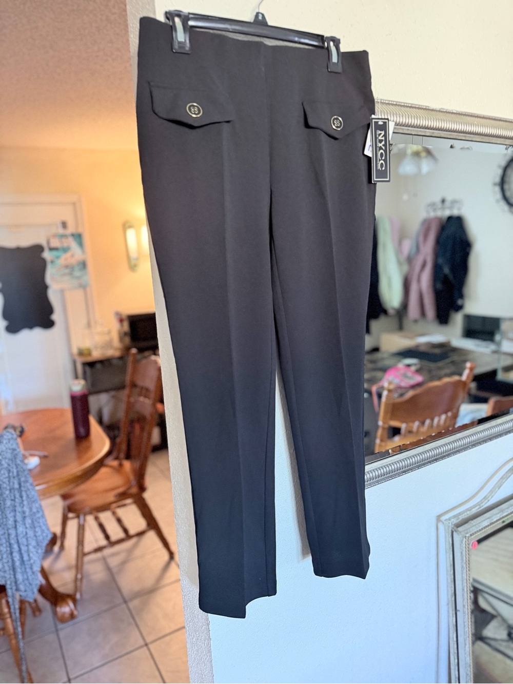 NY&C Black Cropped Ponte Pants